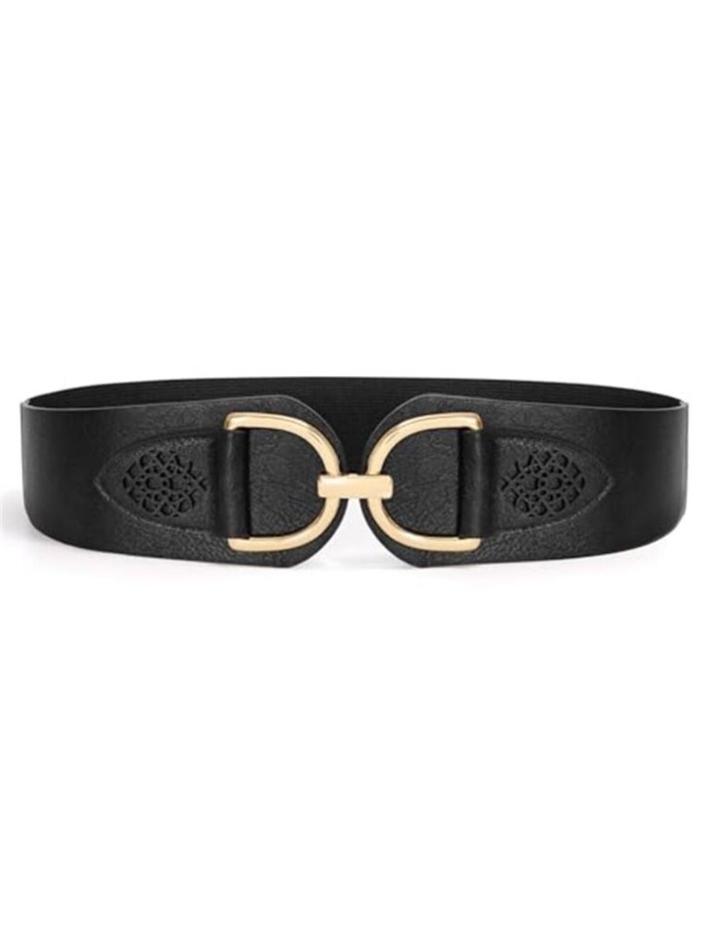 Vintage Women Stretchy Wide Belt Chunky Buckle Elastic Wide Waist Belts for